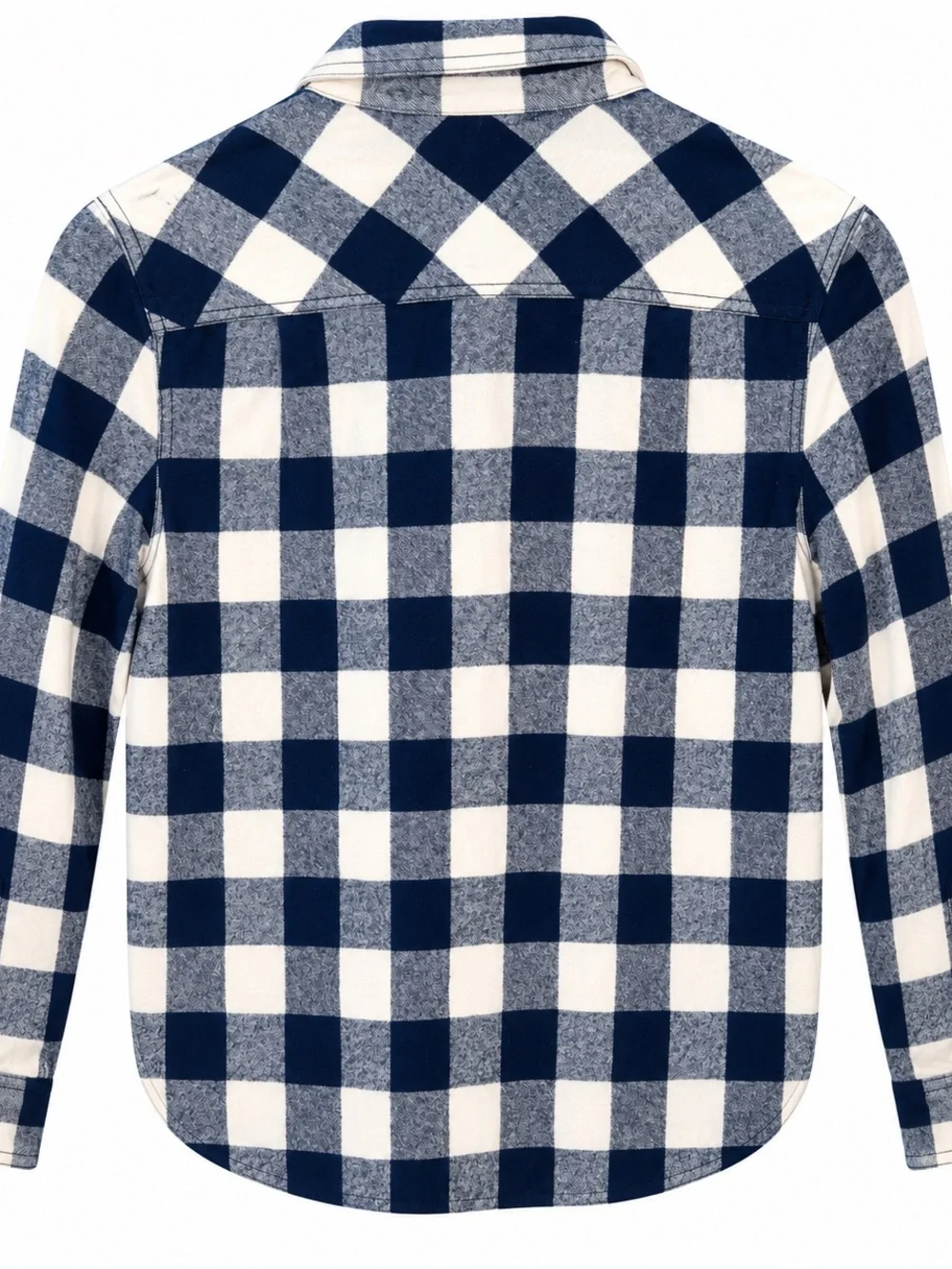J. Crew Navy and White Buffalo Half-Zip Flannel Shirt